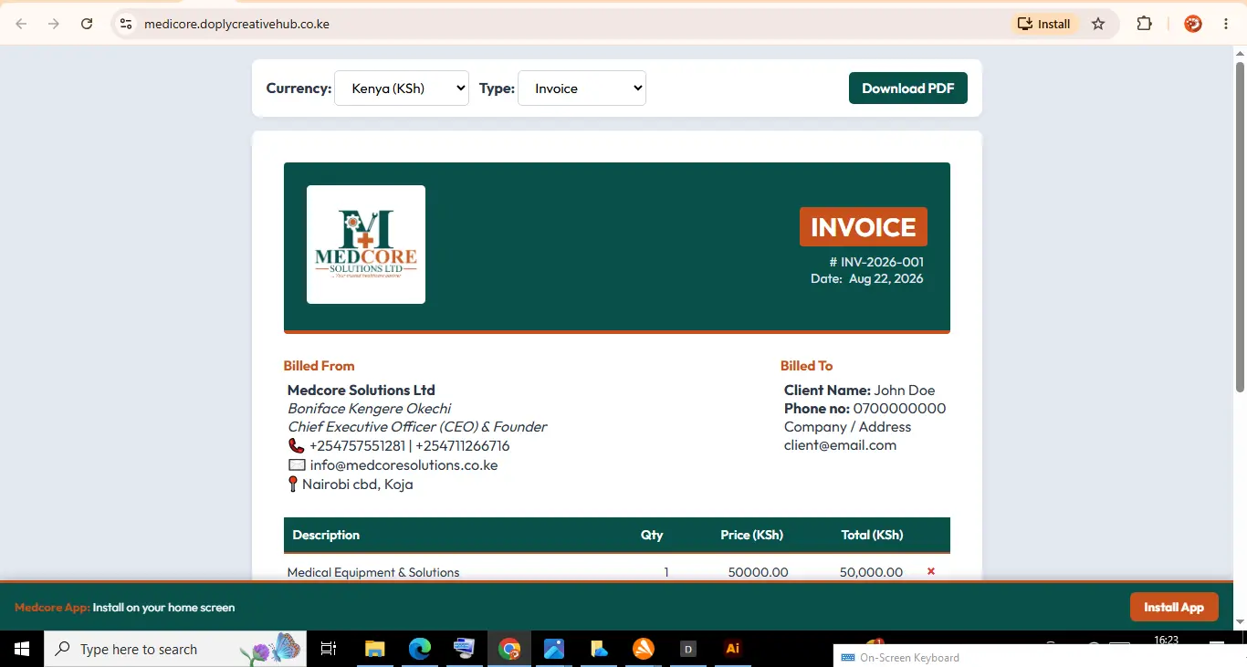 Medcore Document Tool
