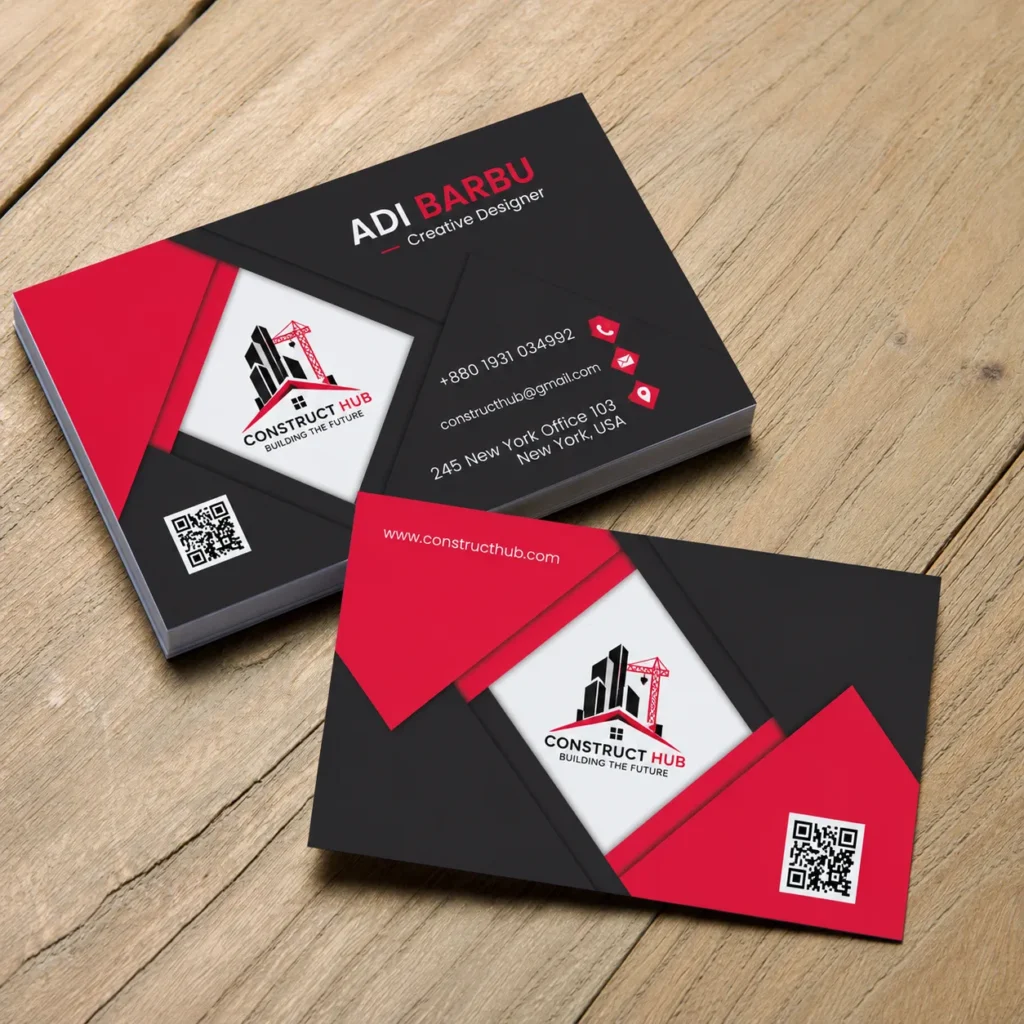 Construction company business card design and printing by Doply Creative Kenya