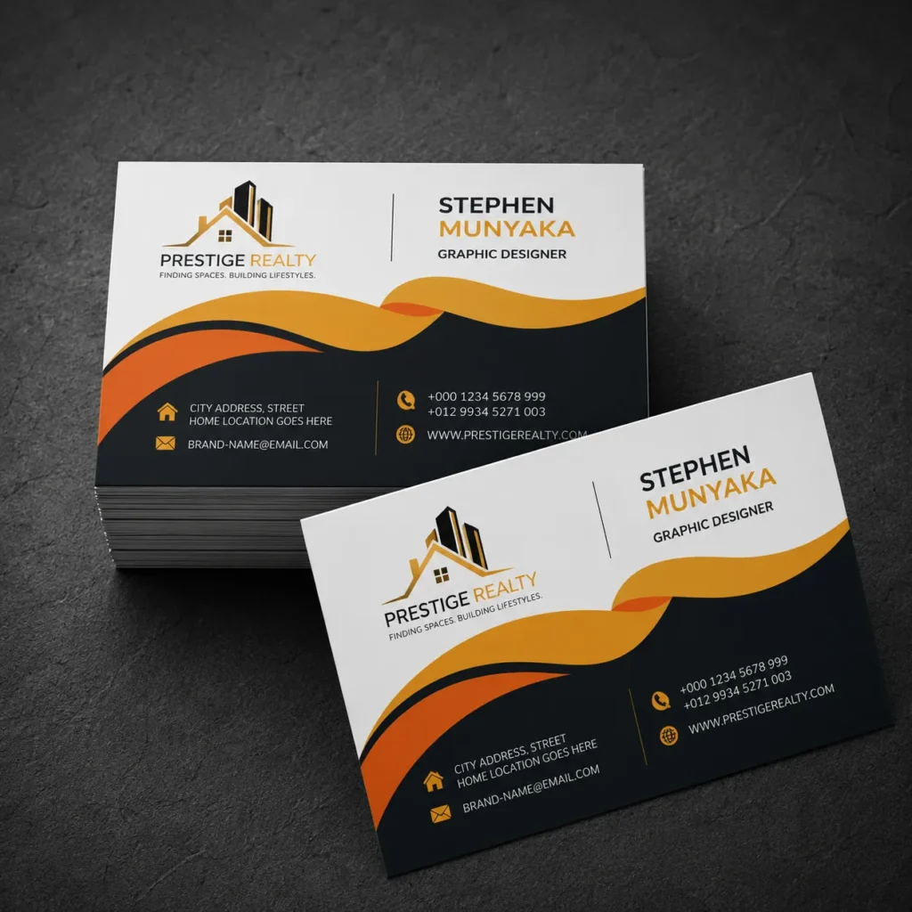 Real estate business card design for property company in Kenya