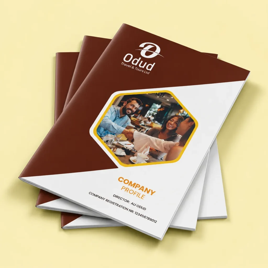 Travel and tourism company profile design by Doply Creative Kenya