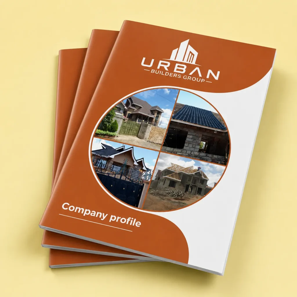 Construction company profile design for Urban Builders Group Kenya